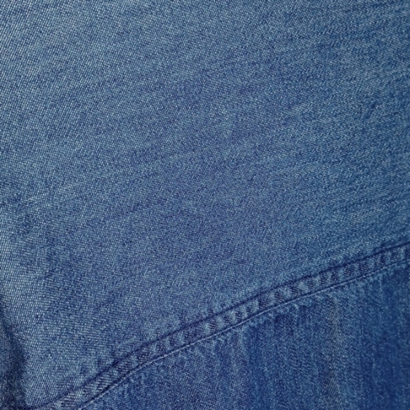 New Direction Beaded Embroidered Denim button-down Short Sleeve shirt, L - Picture 6 of 7